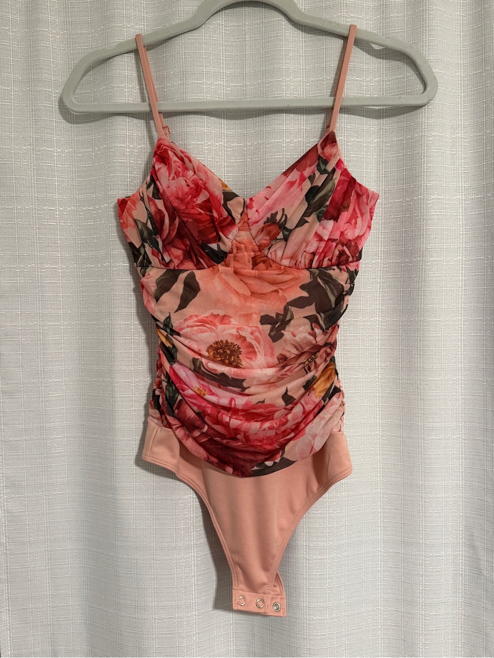 Express Pink Floral Women’s One-Piece Bodysuit